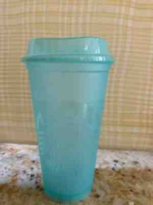 Starbucks 2021 Pale Green Aqua Reusable Hot Cup With Lid 16 oz - Sold on eBay Sep 08, 2021 for $12.95