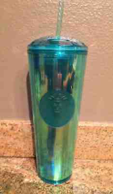 â­ NEW Starbucks 2021 Summer Turquoise Blue Iridescent Kaleidoscope Tumblerâ­  - Sold on eBay Sep 02, 2021 for $29.99