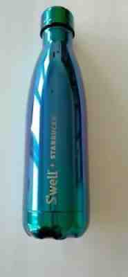 NEW Starbucks RARE Aqua Metallic Swell 17 Oz Stainless Steel Hot/Cold Bottle - Sold on eBay Aug 23, 2021 for $39.95
