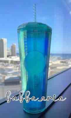 Starbucks Summer 2021 Iridescent Kaleidoscope Turquoise Venti Tumbler 24 oz. - Sold on eBay Jun 19, 2021 for $22.50