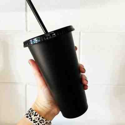Black Matte Venti Cold Cup with Lid and Straw- Similar to Starbucks! - Sold on eBay Aug 09, 2021 for $10.50