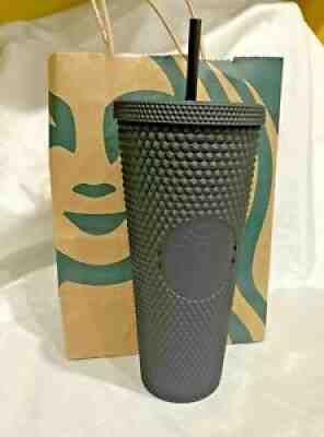 Starbucks 2021 Matte Black Studded Tumbler Soft Touch Cup 24 oz Venti - Sold on eBay Sep 11, 2021 for $39.99