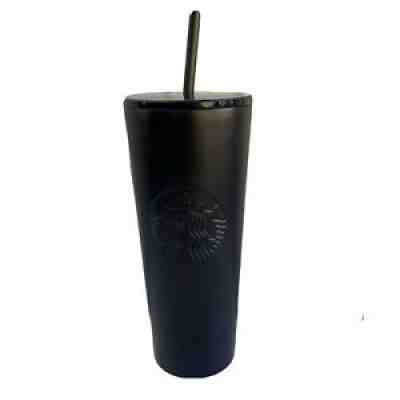 24 fl oz Starbucks Venti flat matte black Steel metal tumbler Insulated Cup - Sold on eBay Jun 21, 2021 for $30.00