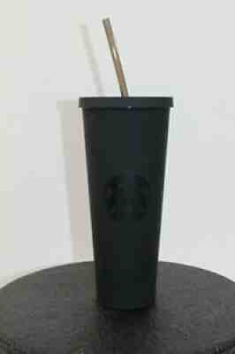 Starbucks 2014 Black Matte Acrilic Cold Cup Tumbler Venti w/ Straw 24oz Rare - Sold on eBay Aug 31, 2021 for $59.99