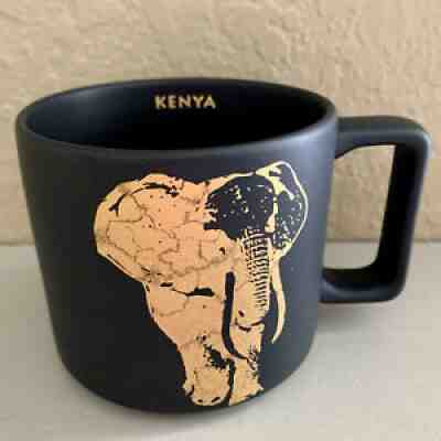 Starbucks Kenya Coffee Mug Matte Black with Gold Elephant 2016 - Sold on eBay Jul 18, 2021 for $25.00