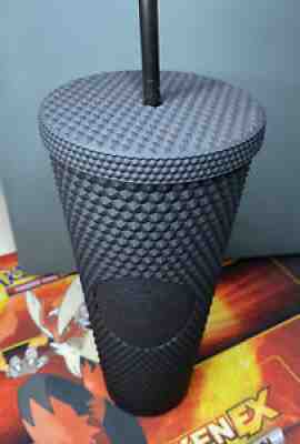 STUDDED STARBUCKS Matte Black Tumbler 24oz Cup Double Wall GENUINE New Cold Cup - Sold on eBay Aug 24, 2021 for $33.95