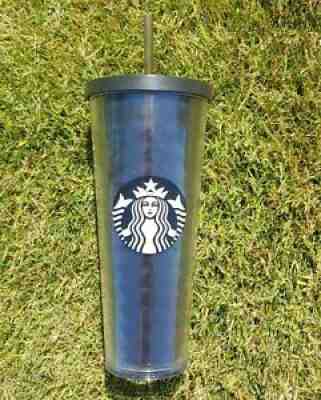 Starbucks Black Geometric 2016 Venti Cold Cup Tumbler 24 oz. W Straw HTF - Sold on eBay Jul 10, 2021 for $52.00