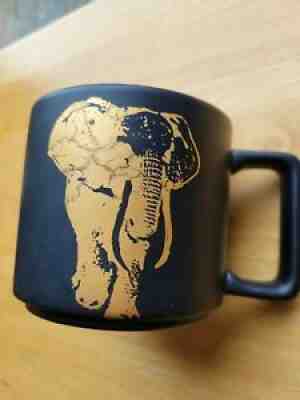 STARBUCKS 2016 KENYA Elephant Coffee Mug Cup Black Matte Finish Gold 14 oz - Sold on eBay Jul 10, 2021 for $10.99
