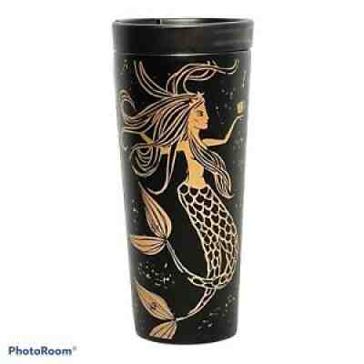 Starbucks 2016 MATTE BLACK GOLD Siren Mermaid Stainless Tumbler 16oz RARE! - Sold on eBay Sep 10, 2021 for $33.59