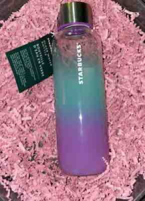 Starbucks 2021 Summer Ombre Purple & Teal 20 Oz. Glass Water Bottle Recycled NEW - Sold on eBay Jul 29, 2021 for $10.00