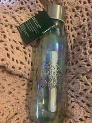 NEW 2019 Starbucks Iridescent Recycled Clear Glass Cold Drinks Water Bottle 20oz - Sold on eBay Aug 21, 2021 for $24.60