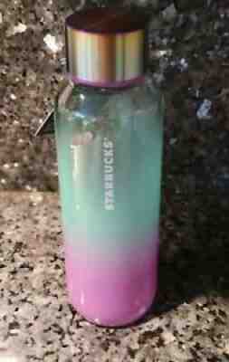 Starbucks 2021 Summer Ombre Purple & Teal 20 Oz. Glass Water Bottle New! - Sold on eBay Aug 17, 2021 for $29.99