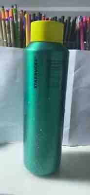 Starbucks Green Teal Yellow Speckled Vacuum Insulated Water Bottle 20oz - Sold on eBay Sep 08, 2021 for $18.00