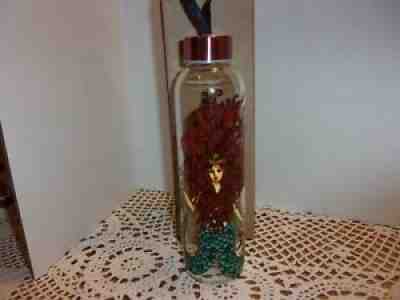 Starbucks Siren Glass Water Bottle with Nylon Wristlet Strap 17 fl oz - Sold on eBay Aug 07, 2021 for $10.00