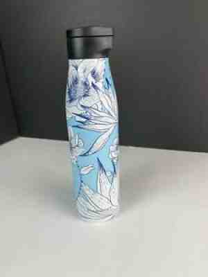 STARBUCKS 20 oz Water Bottle Stainless Steel blue cactus flowers - Sold on eBay Jul 25, 2021 for $11.99