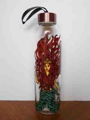Starbucks Siren Glass Water Bottle with Nylon Strap 17 fl oz - Sold on eBay Jul 12, 2021 for $29.95