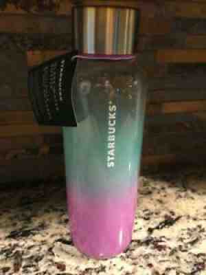 â??NEWâ?? Starbucks 2021 Summer Ombre Purple & Teal 20 Oz. Glass Water Bottle Rear - Sold on eBay Jun 23, 2021 for $28.00