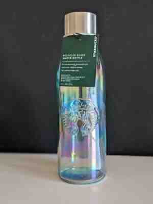 Starbucks Recycled Glass Water Bottle 20oz Rainbow Iridescent 2019 - Sold on eBay Aug 02, 2021 for $32.00