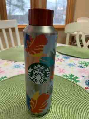 Starbucks 2020 Tropical Leaf Insulated Stainless Steel Water Bottle 20 oz. - Sold on eBay Aug 07, 2021 for $10.00
