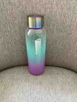 Starbucks 2021 Summer Ombre Purple & Teal 20 Oz. Glass Water Bottle - Sold on eBay Jul 06, 2021 for $28.95