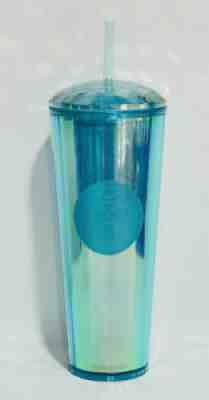 Starbucks Turquoise Teal Blue Kaleidoscope Cold Cup Tumbler, 24 Oz, Summer 2021 - Sold on eBay Aug 07, 2021 for $34.99