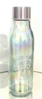 Starbucks Recycled Glass Water Bottle Iridescent Clear Embossed LOGO 20 oz. EXC! - Sold on eBay Aug 02, 2021 for $19.99
