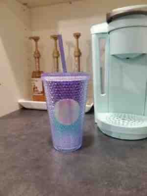 Starbucks Summer 2021 Mermaid Purple & Turquoise - Teal- studded 16oz tumbler - Sold on eBay Jul 14, 2021 for $29.00
