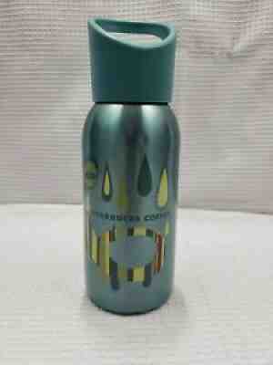 2009 STARBUCKS 12 OUNCE STAINLESS COLD DRINK BOTTLE TUMBLER TEAL GREEN BROWN - Sold on eBay Aug 24, 2021 for $11.04