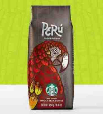 Starbucks Mexico 2021 Peru Whole Beans Herbal and Soft Spice Coffee Bag 250gr - Sold on eBay Jun 19, 2021 for $20.00