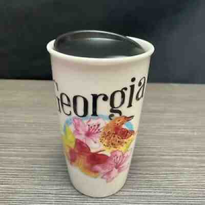 Starbucks Georgia Ceramic Tumbler Travel Coffee Tea Mug 12 Fl Oz Bird Flowers - Sold on eBay Sep 10, 2021 for $45.00