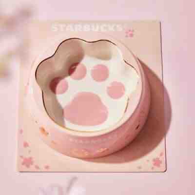 China Starbucks 2021 Sakura Paw Friendly Anti-overturn Puppy Cat Pet Bowl Dish 