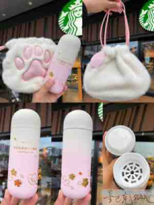 Starbucks 2021 Sakura Stainless Steel Capsule Cup Cat Paw Bag Set Insulation New - Sold on eBay Aug 14, 2021 for $86.99