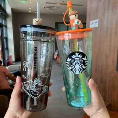 2021 Starbucks Cup Bear Double Glass Straw Cup Sakura Classic Goddess Tumbler - Sold on eBay Aug 05, 2021 for $49.99