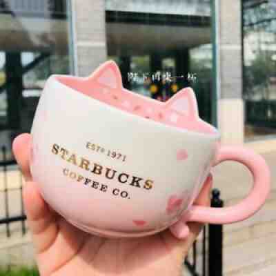 New 2020 China Starbucks Sakura Cute 3D Cat In The Bottom 12oz Mug Coffee Cup - Sold on eBay Jul 23, 2021 for $59.99