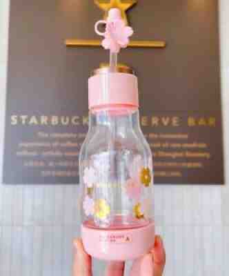 Starbucks 2021 China Sakura Season Flower Pink 10oz Double Glass Straw Tumbler - Sold on eBay Aug 10, 2021 for $59.99