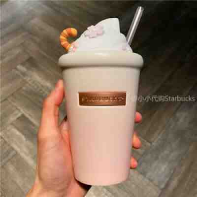 New 2021 China Starbucks Pink Sakura Cream Lid Ceramics 15oz Straw Cup Tumbler - Sold on eBay Jul 27, 2021 for $54.99