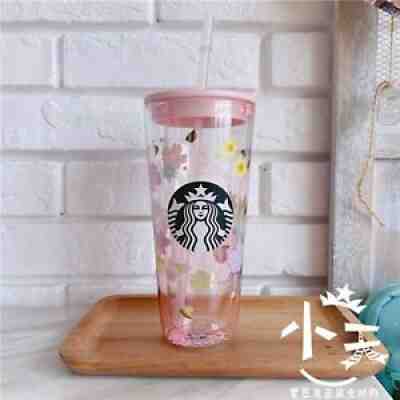 2021 New Starbucks Pink Sakura 20oz Double Wall Glass Cup Tumbler 591ml On Sale - Sold on eBay Jun 23, 2021 for $50.00