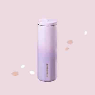 STARBUCKS 2021 Sakura Blossom Light Purple Sapphire Stainless Steel Tumbler 16oz - Sold on eBay Aug 10, 2021 for $47.99