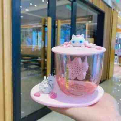 2021 HOT Starbucks Cute Pink Sakura Cat Coffee Mug W/ lid Cup with Cat Coaster - Sold on eBay Sep 03, 2021 for $44.00