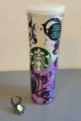 Starbucks Halloween 2021 Glow In The Dark Scrolls Cat Spider Tumbler 16 oz - Sold on eBay Sep 10, 2021 for $40.00