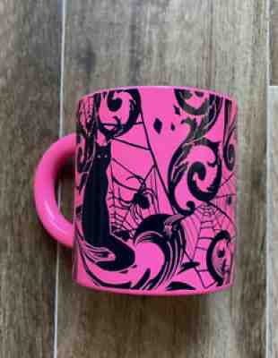 Starbucks Halloween Mug 14 oz - Black Cat Spider Web Neon Pink limited 2021 Fall - Sold on eBay Sep 13, 2021 for $36.68