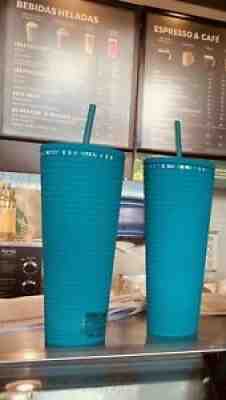 New Release 2021 Starbucks Mexico Fall Teal Grid 24oz Tumbler - Sold on eBay Aug 29, 2021 for $65.00