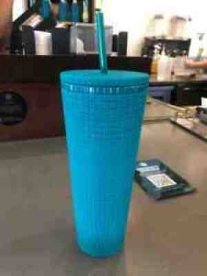 Starbucks Mexico Fall Teal Grid 24oz Cold Cup - Sold on eBay Sep 11, 2021 for $55.99