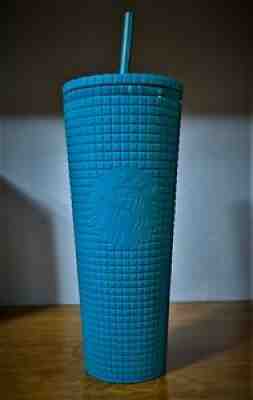Starbucks Mexico - Fall Teal Grid 24oz Cold Cup - Release 2021 - Sold on eBay Sep 09, 2021 for $50.00