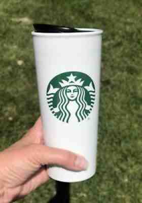 Starbucks White Ceramic with Green Mermaid tumbler 16 oz Grande 2016 Lid - Sold on eBay Jul 25, 2021 for $19.00