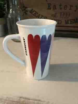 Starbucks 2017 Hearts and Gold Arrow Tall Coffee Tea Mug 16 oz Love Valentine - Sold on eBay Aug 23, 2021 for $6.00