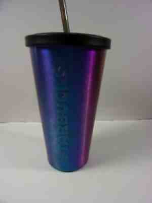 STARBUCKS MULTI TONE METALLIC STAINLESS STEEL TUMBLER 16OZ NEW WITH STRAW - Sold on eBay Sep 12, 2021 for $10.50