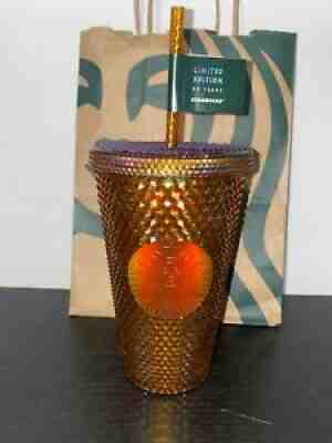 Starbucks 2021 Limited Edition Copper Honeycomb Stud 16 oz Tumbler Cold Cup New - Sold on eBay Jul 30, 2021 for $14.99