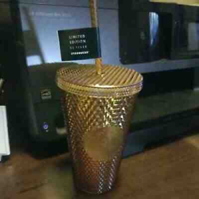 Starbucks Gold Studded Tumbler 16 oz 50th Anniversary Limited Edition Cup - Sold on eBay Aug 29, 2021 for $16.95