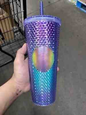 STARBUCKS Studded Blue Purple Ombre Blue RARE Venti Bling Tumbler Cup! 24oz. - Sold on eBay Aug 10, 2021 for $45.00